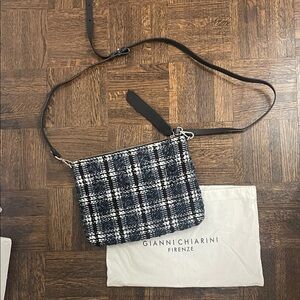 Navy Plaid Crossbody Bag